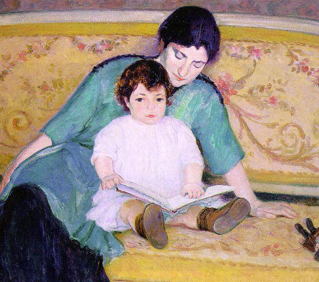 Bernhard Gutmann Mother and Baby Elizabeth oil painting image